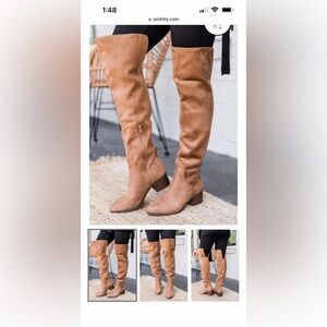 Tall brown suede boots. Brand New never worn Pink Lily Botique. Size 7.